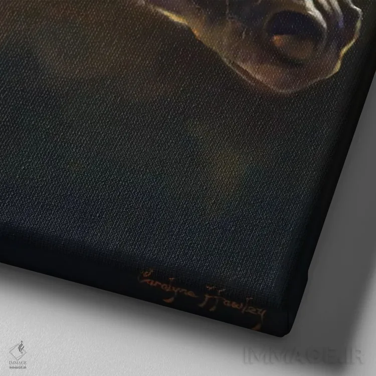 تابلو اسب روح اثر کارولین هاولی - نمای نزدیک بافت بوم