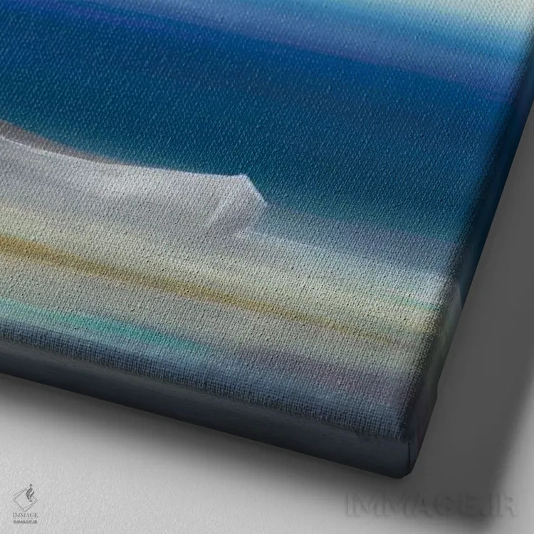 تابلو قایق در ساحل اثر کیسی هکستون - نمای نزدیک بافت بوم