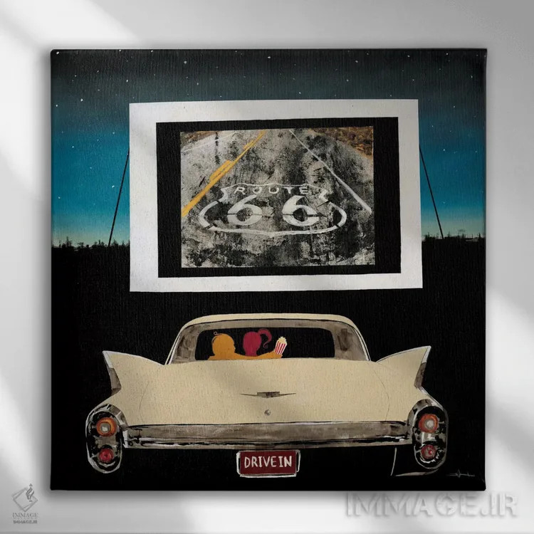 تابلو سینمای روباز اثر کیسی هکستون - نمای روبهرو روی دیوار