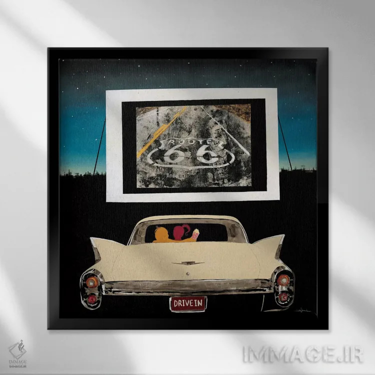 تابلو سینمای روباز اثر کیسی هکستون - نمای قابدار مشکی