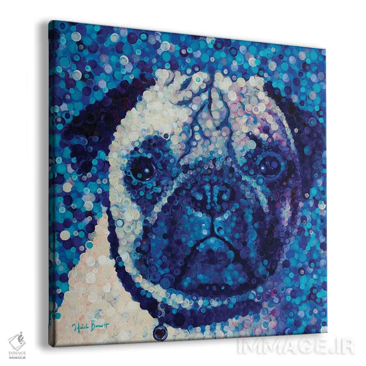 تابلو پاگ نخودی (سگ) اثر هایدی بارنت - نمای پرسپکتیو محصول