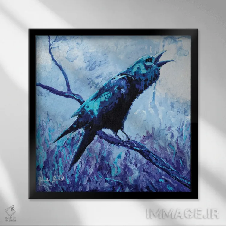 تابلو سونات مهتاب (قطعه موسیقی) اثر هایدی بارنت - نمای قابدار مشکی