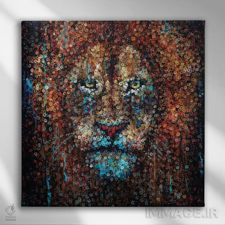 تابلو پادشاه حیوانات اثر هایدی بارنت - نمای روبهرو روی دیوار