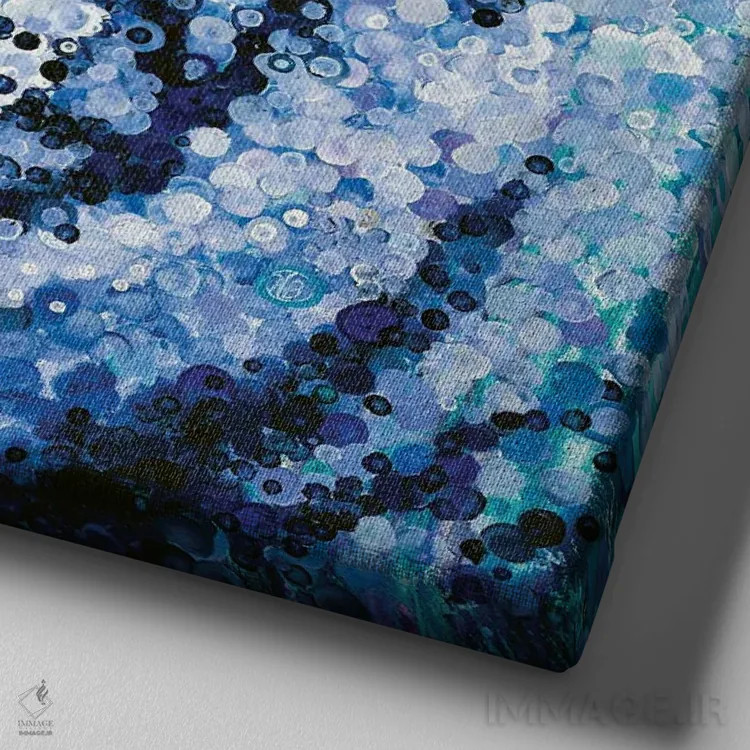 تابلو ببر سفید اثر هایدی بارنت - نمای نزدیک بافت بوم