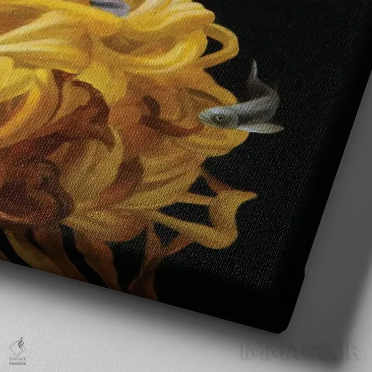 تابلو دوشیزه روی داوودی اثر تاکاهیرو هیربایاشی - نمای نزدیک بافت بوم