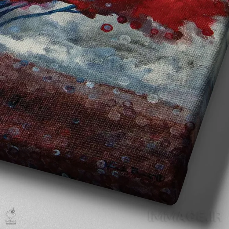 تابلو روشناییهای پاییز اثر هایدی بارنت - نمای نزدیک بافت بوم