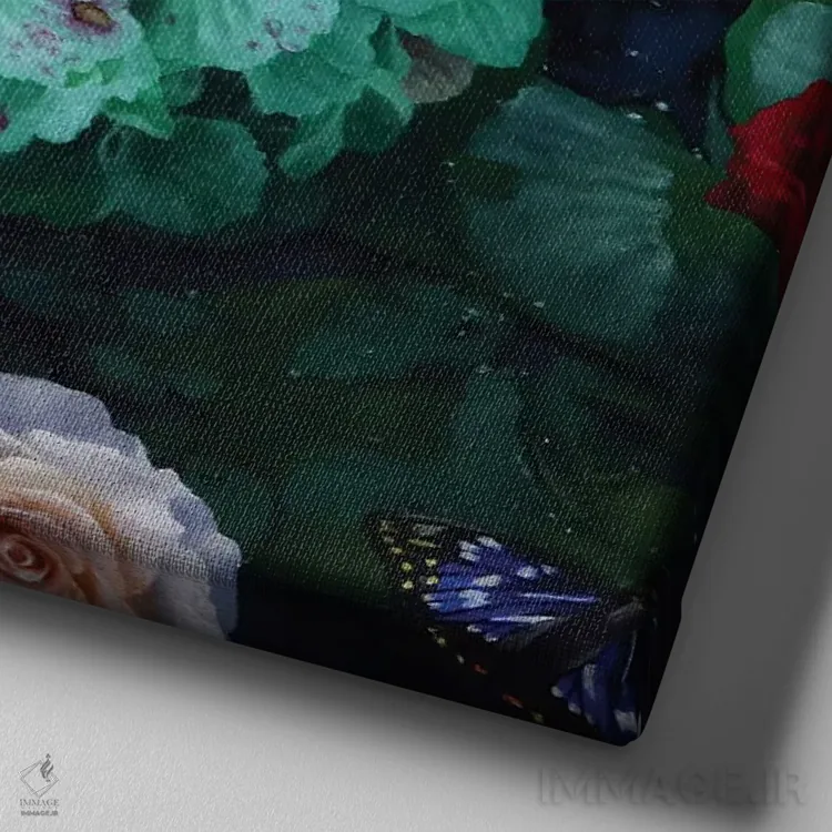 تابلو مثل ستارگان چشمکزن در آسمان اثر تاکاهیرو هیربایاشی - نمای نزدیک بافت بوم