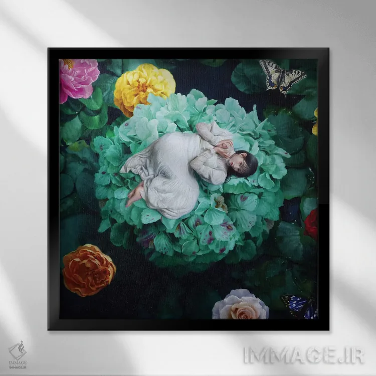 تابلو مثل ستارگان چشمکزن در آسمان اثر تاکاهیرو هیربایاشی - نمای قابدار مشکی