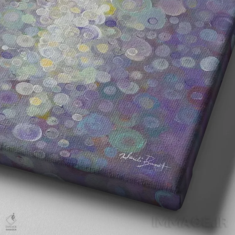 تابلو رؤیاهای اقیانوس اثر هایدی بارنت - نمای نزدیک بافت بوم