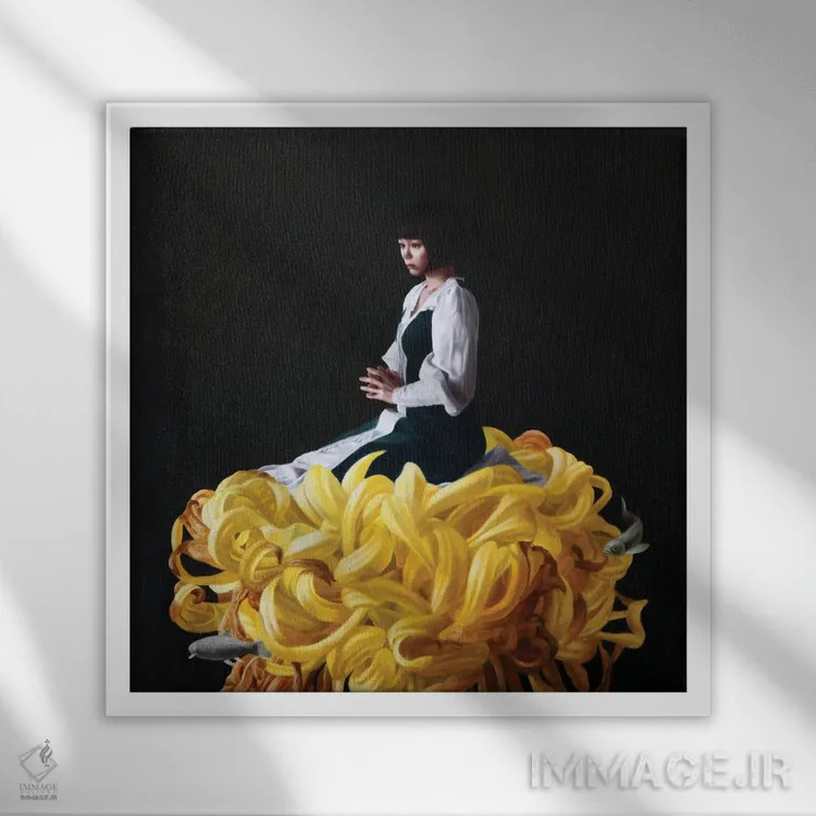 تابلو دوشیزه روی داوودی اثر تاکاهیرو هیربایاشی - نمای قابدار سفید