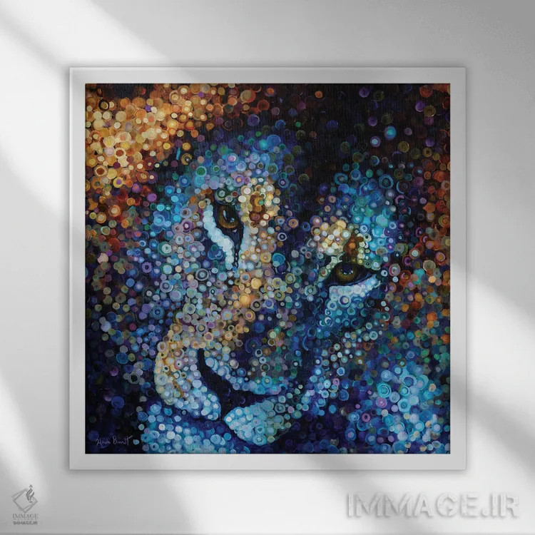 تابلو جانور زیبا اثر هایدی بارنت - نمای قابدار سفید