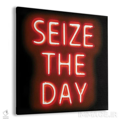 تابلو نئون روزت را دریاب قرمز روی مشکی اثر هیلی کار - نمای پرسپکتیو محصول