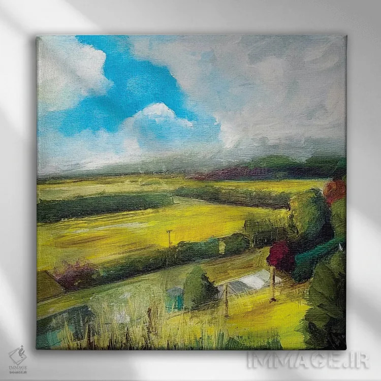 تابلو مزارع اوایل پاییز اثر هایدی کلاوسون - نمای روبهرو روی دیوار