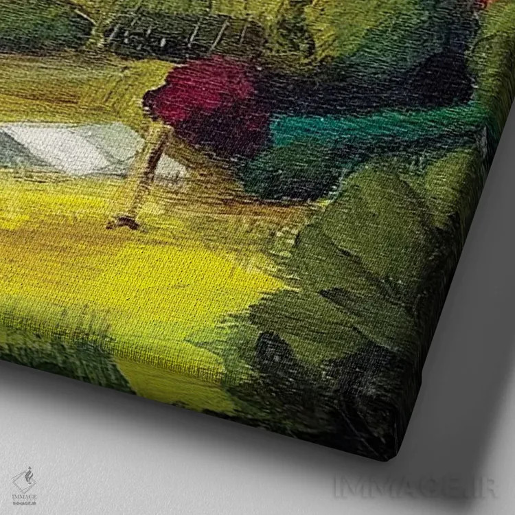 تابلو مزارع اوایل پاییز اثر هایدی کلاوسون - نمای نزدیک بافت بوم