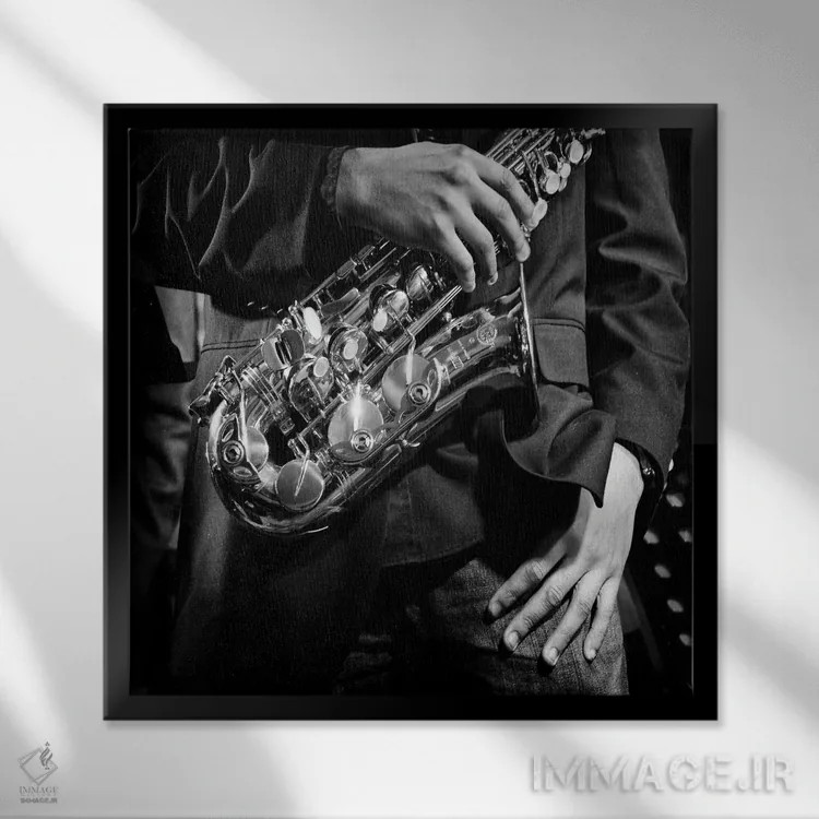 تابلو دستان جاز (ژست رقص) اثر استیفن هاجتس - نمای قابدار مشکی