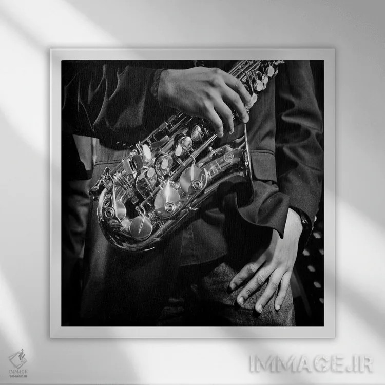 تابلو دستان جاز (ژست رقص) اثر استیفن هاجتس - نمای قابدار سفید