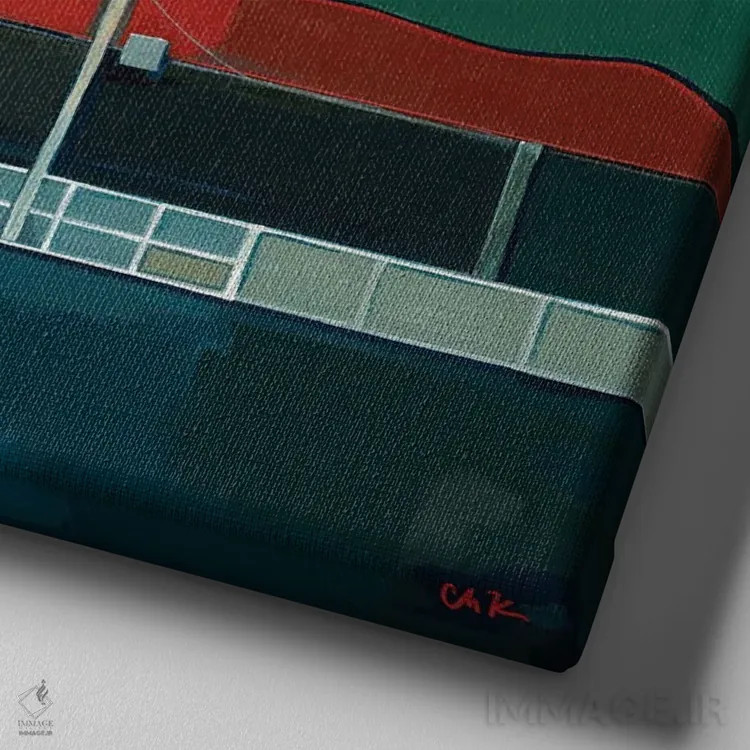 تابلو بازار ماهی هیلُو اثر هیدن هیل - نمای نزدیک بافت بوم