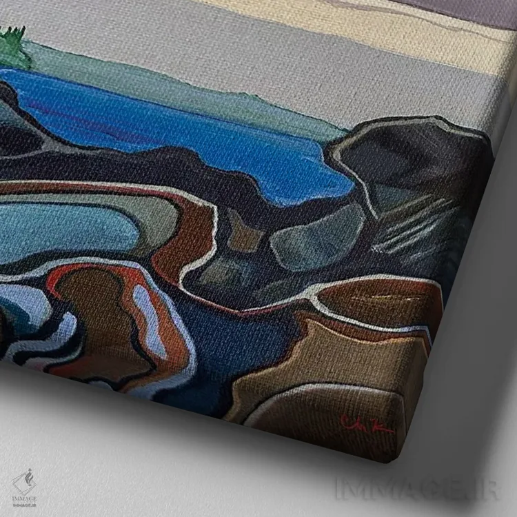 تابلو نمایی از مائونا کیا اثر هیدن هیل - نمای نزدیک بافت بوم