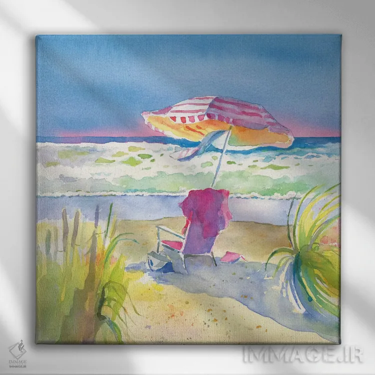 تابلو سعادت ساحل II اثر ترزا هایدل - نمای روبهرو روی دیوار