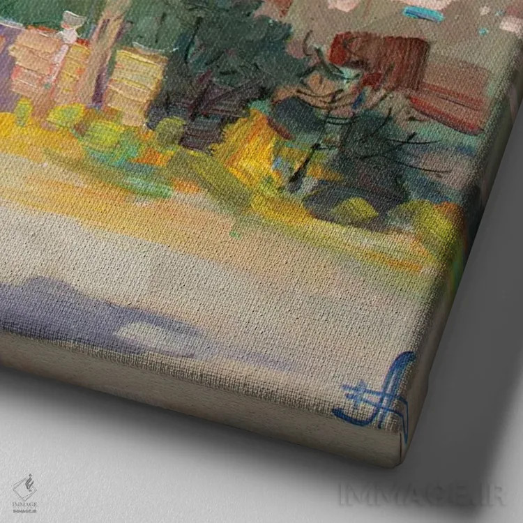 تابلو پاییز در آلوپکا اثر کنتس آرت (هنرمند یا استودیو) - نمای نزدیک بافت بوم