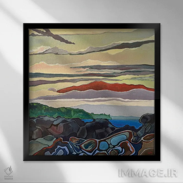 تابلو نمایی از مائونا کیا اثر هیدن هیل - نمای قابدار مشکی