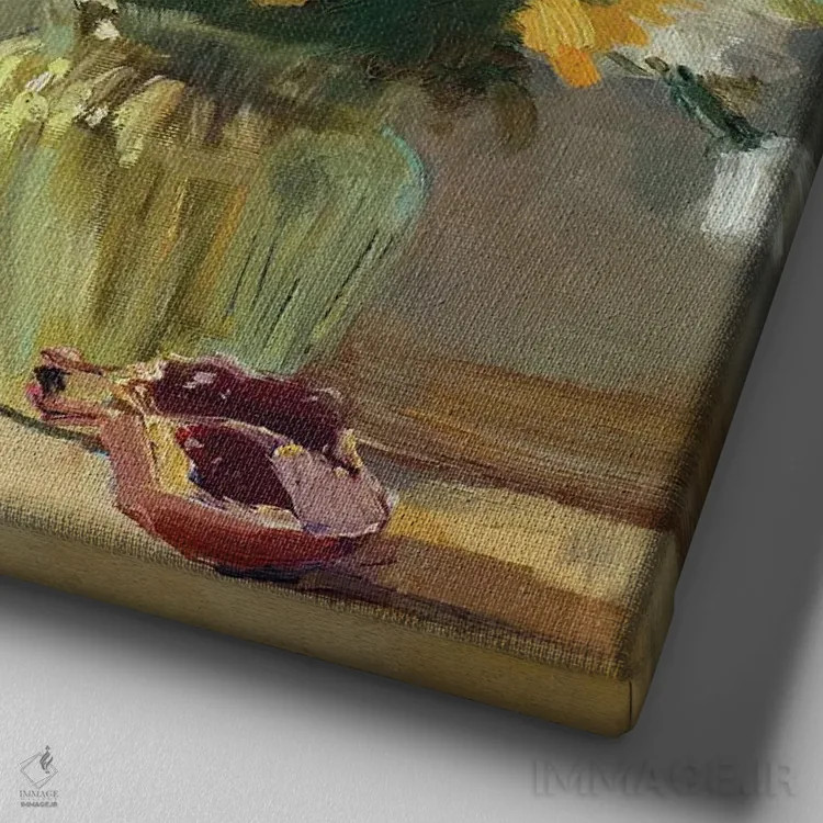 تابلو داوودی I اثر کنتس آرت (هنرمند یا استودیو) - نمای نزدیک بافت بوم