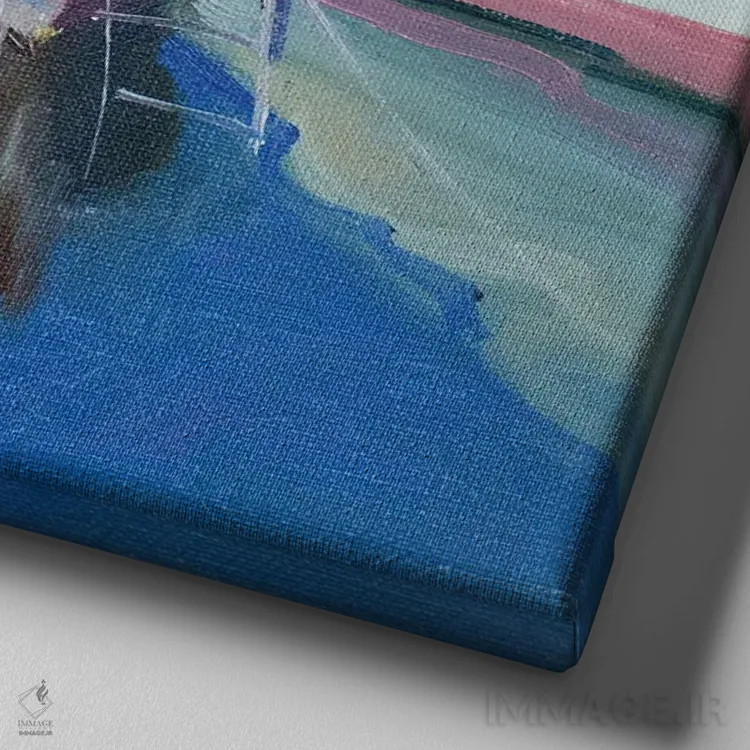 تابلو قایقها اثر کنتس آرت (هنرمند یا استودیو) - نمای نزدیک بافت بوم