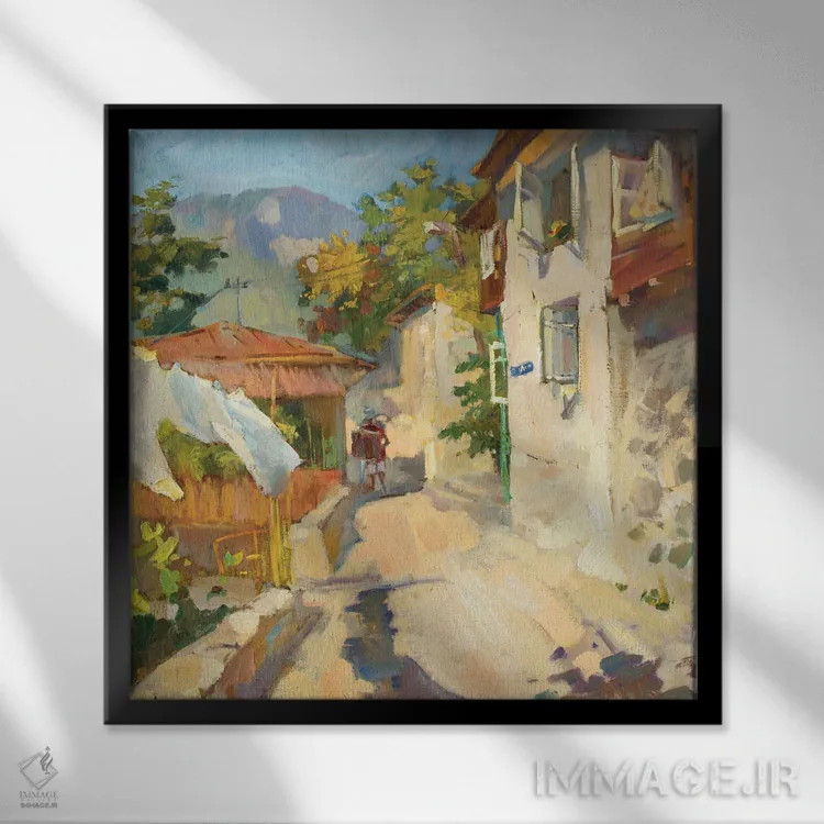 تابلو پاییز در گورزوف اثر کنتس آرت (هنرمند یا استودیو) - نمای قابدار مشکی