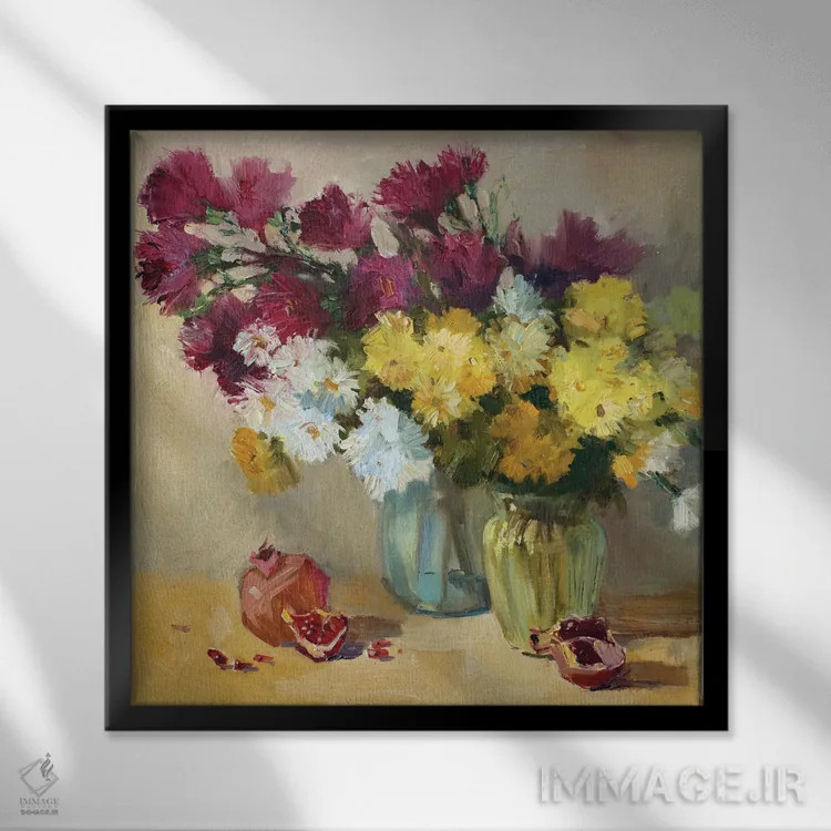 تابلو داوودی I اثر کنتس آرت (هنرمند یا استودیو) - نمای قابدار مشکی