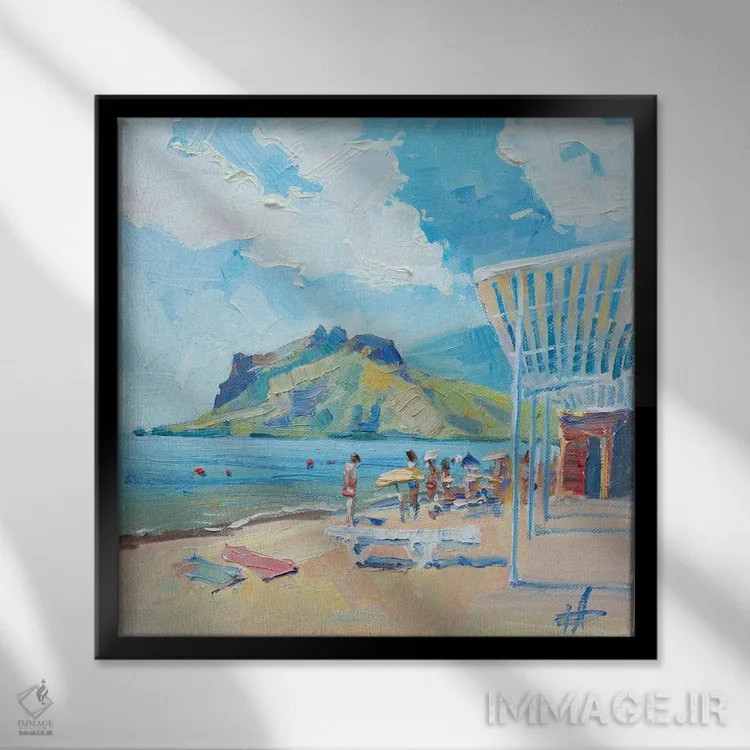 تابلو شناگران در کوکتبل اثر کنتس آرت (هنرمند یا استودیو) - نمای قابدار مشکی