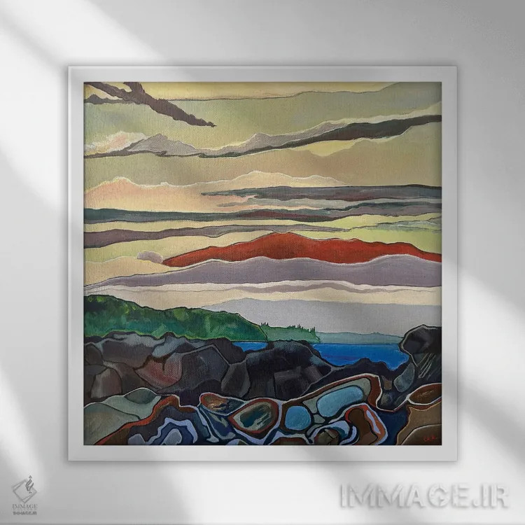 تابلو نمایی از مائونا کیا اثر هیدن هیل - نمای قابدار سفید