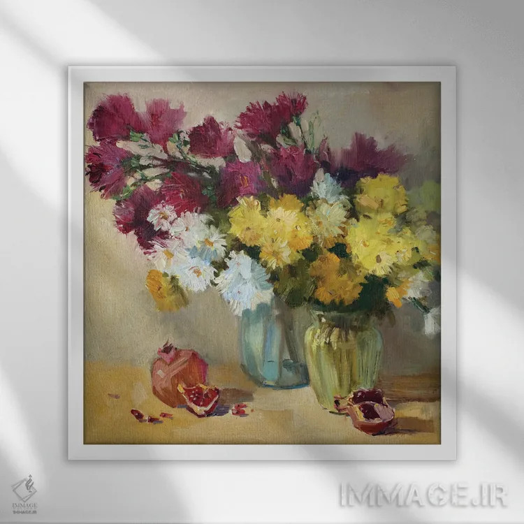 تابلو داوودی I اثر کنتس آرت (هنرمند یا استودیو) - نمای قابدار سفید