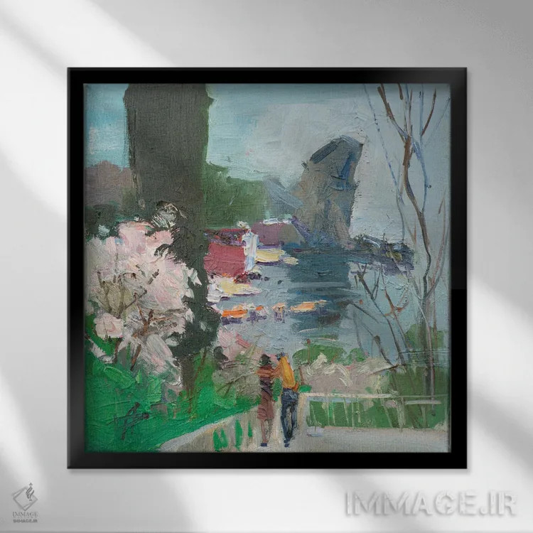 تابلو قرار ملاقات (عاشقانه) اثر کنتس آرت (هنرمند یا استودیو) - نمای قابدار مشکی