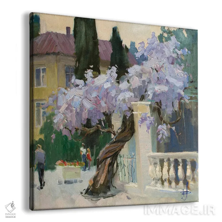 تابلو شکوفهدهی گیاه ویستریا اثر کنتس آرت (هنرمند یا استودیو) - نمای پرسپکتیو محصول