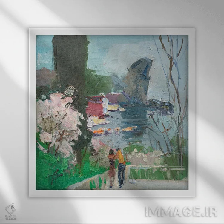 تابلو قرار ملاقات (عاشقانه) اثر کنتس آرت (هنرمند یا استودیو) - نمای قابدار سفید