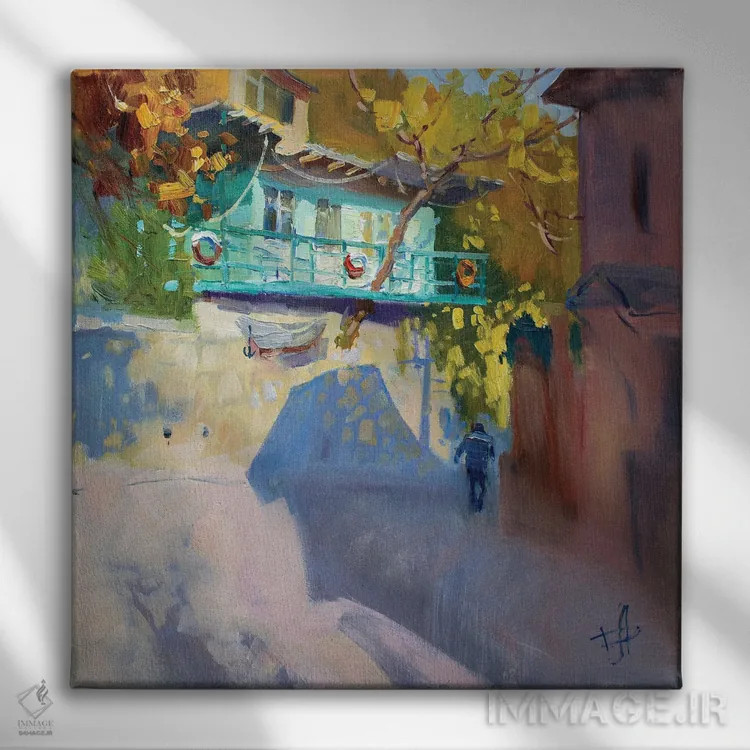 تابلو قایقخانه اثر کنتس آرت (هنرمند یا استودیو) - نمای روبهرو روی دیوار