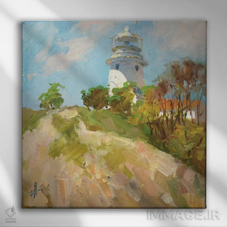 تابلو فانوس دریایی ایلینسکی اثر کنتس آرت (هنرمند یا استودیو) - نمای روبهرو روی دیوار