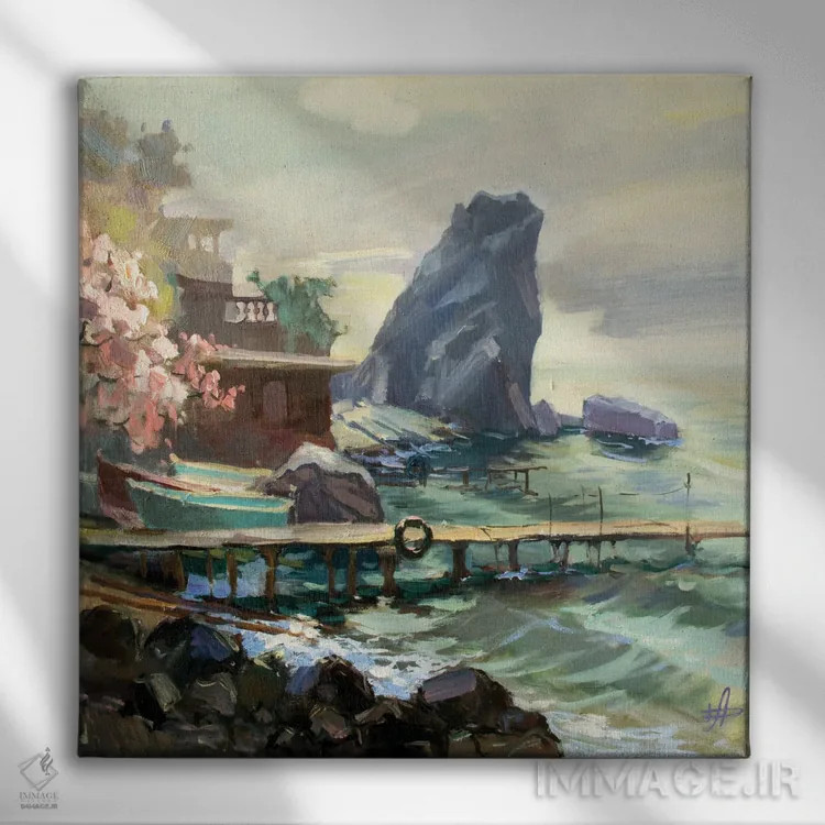 تابلو ساحل دریایی گورزوف اثر کنتس آرت (هنرمند یا استودیو) - نمای روبهرو روی دیوار