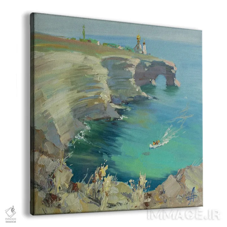 تابلو کلیسا بر صخره اثر کنتس آرت (هنرمند یا استودیو) - نمای پرسپکتیو محصول