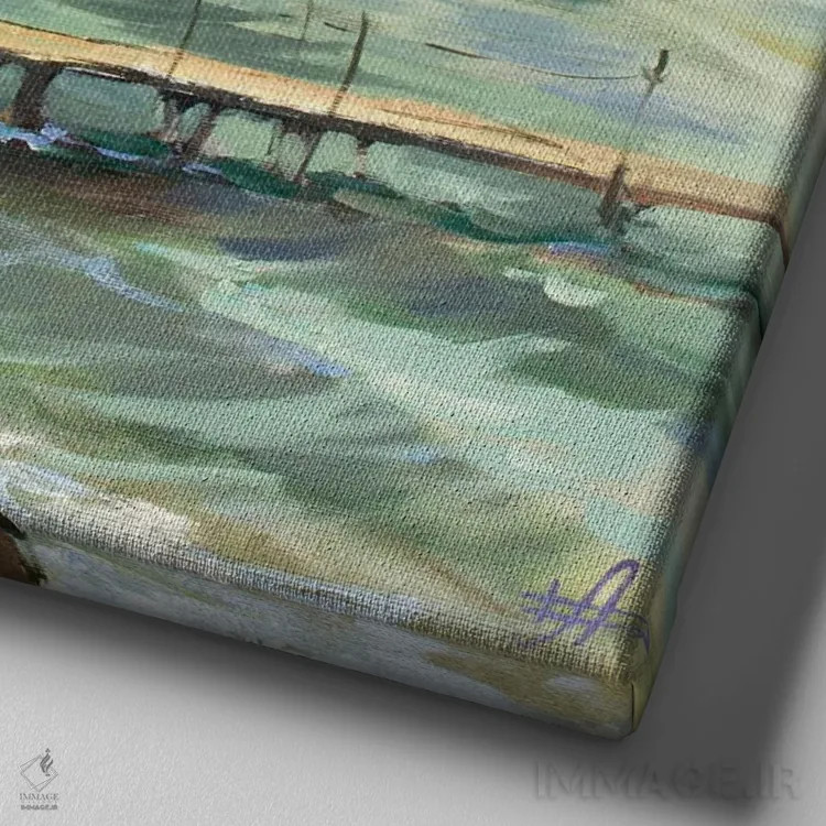 تابلو ساحل دریایی گورزوف اثر کنتس آرت (هنرمند یا استودیو) - نمای نزدیک بافت بوم