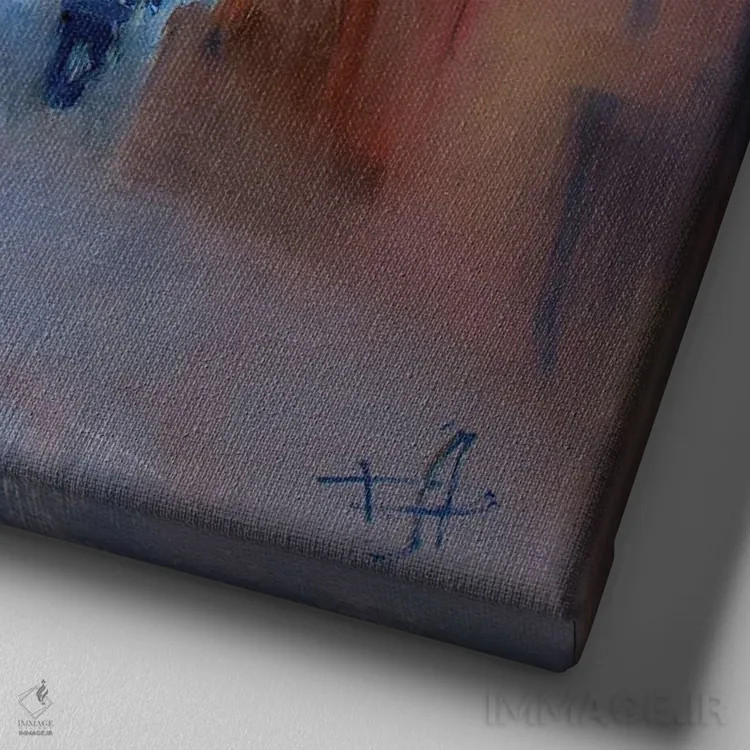 تابلو قایقخانه اثر کنتس آرت (هنرمند یا استودیو) - نمای نزدیک بافت بوم