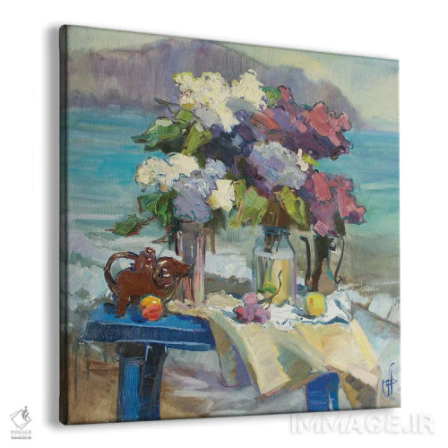 تابلو یاس بنفش کنار دریا اثر کنتس آرت (هنرمند یا استودیو) - نمای پرسپکتیو محصول