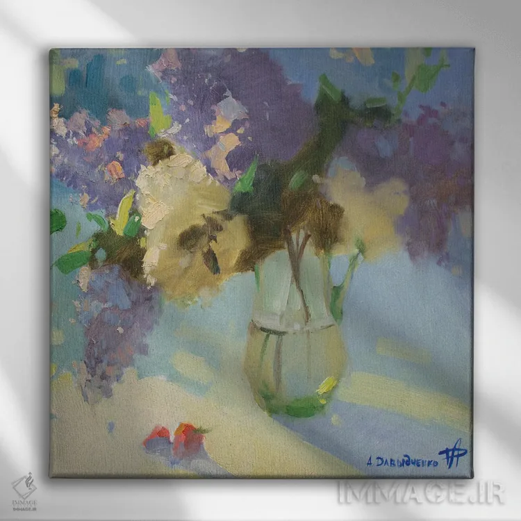 تابلو یاس بنفش II اثر کنتس آرت (هنرمند یا استودیو) - نمای روبهرو روی دیوار