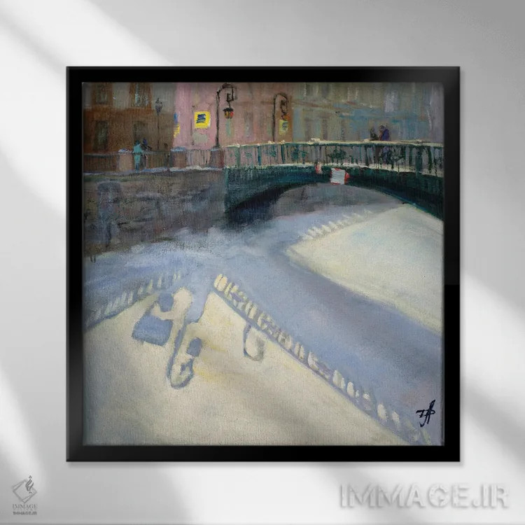 تابلو پل ایتالیایی سنپترزبورگ اثر کنتس آرت (هنرمند یا استودیو) - نمای قابدار مشکی