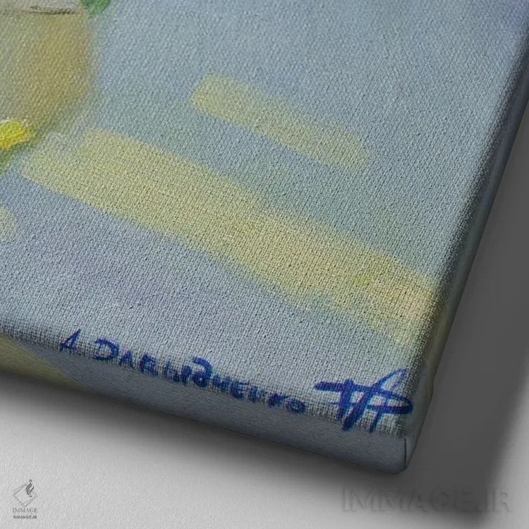 تابلو یاس بنفش II اثر کنتس آرت (هنرمند یا استودیو) - نمای نزدیک بافت بوم