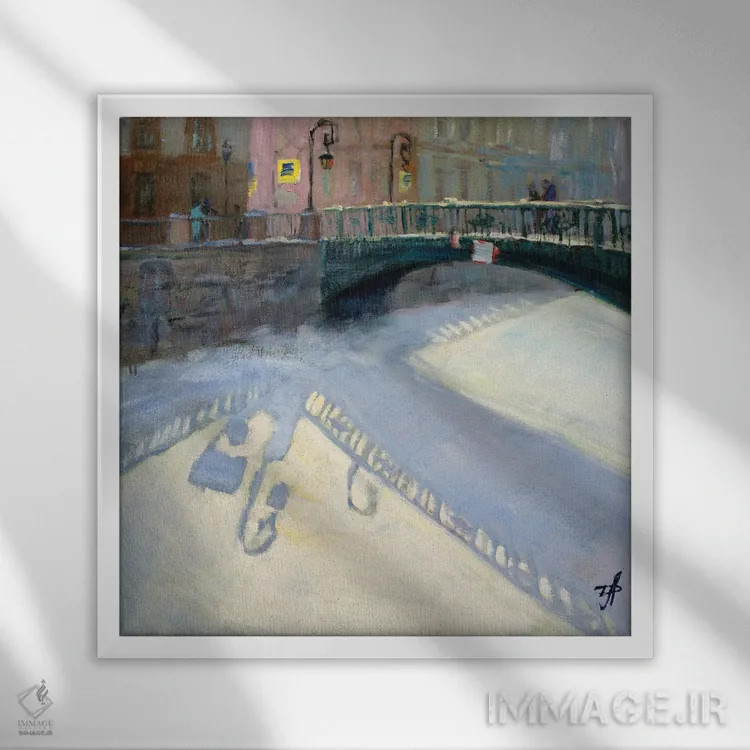 تابلو پل ایتالیایی سنپترزبورگ اثر کنتس آرت (هنرمند یا استودیو) - نمای قابدار سفید