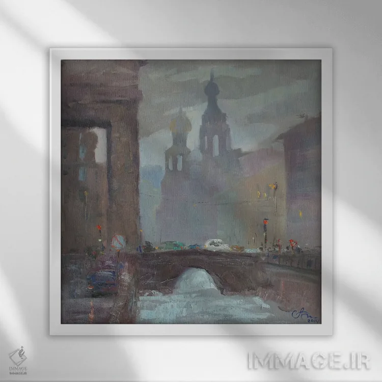 تابلو پل کازانسکی سنپترزبورگ اثر کنتس آرت (هنرمند یا استودیو) - نمای قابدار سفید