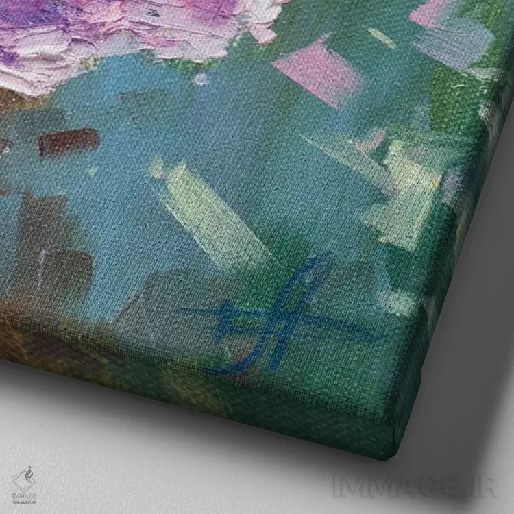 تابلو یاس بنفش VII اثر کنتس آرت (هنرمند یا استودیو) - نمای نزدیک بافت بوم