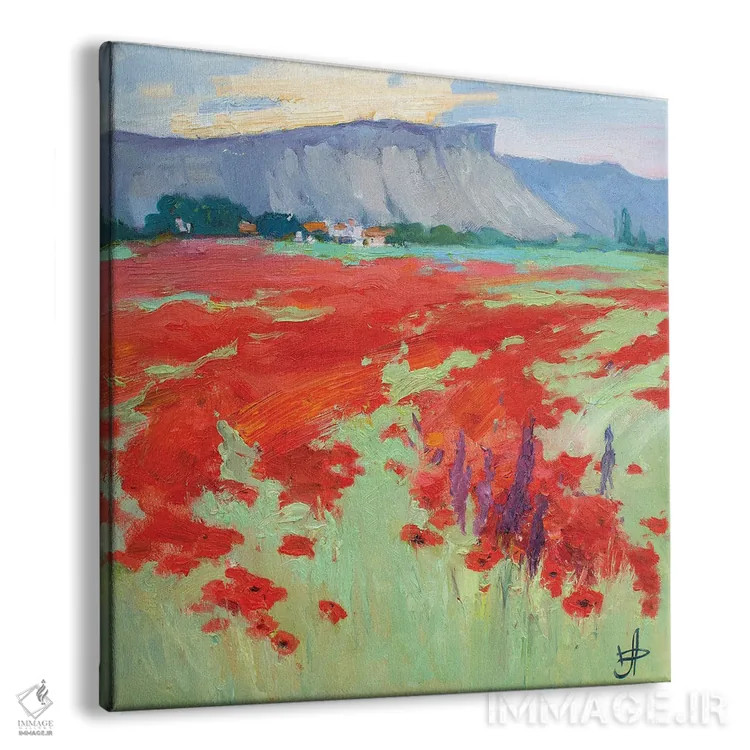 تابلو مزرعه شقایق اثر کنتس آرت (هنرمند یا استودیو) - نمای پرسپکتیو محصول