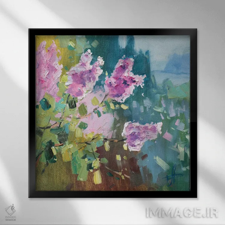 تابلو یاس بنفش VII اثر کنتس آرت (هنرمند یا استودیو) - نمای قابدار مشکی